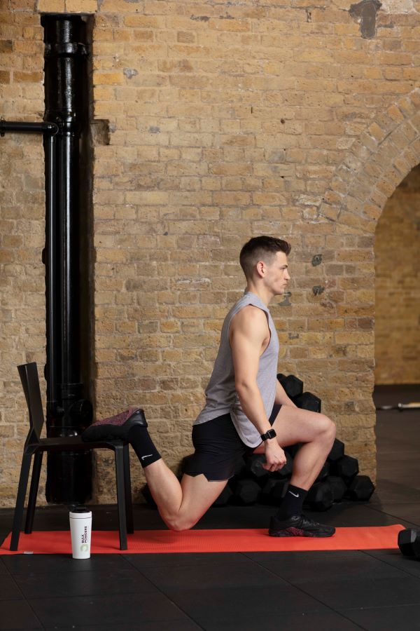 chair bulgarian split squat step 2