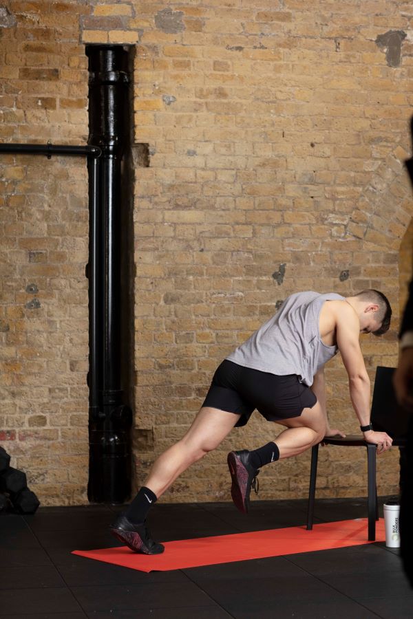 chair high plank knee-ups step 2