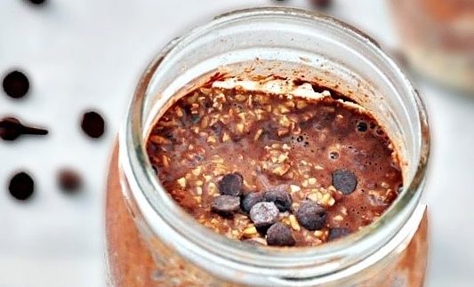 overnight oats med choklad och kaffe