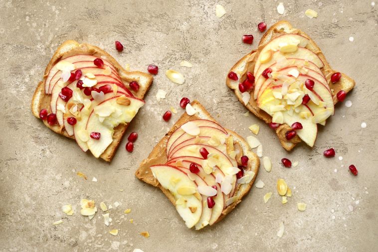 almond butter apple slice toast